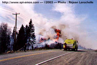 2003-05-19 - Incendie d'herbe, de broussailles, de bâtiment (Grange) et forêt - Pikogan - Amos